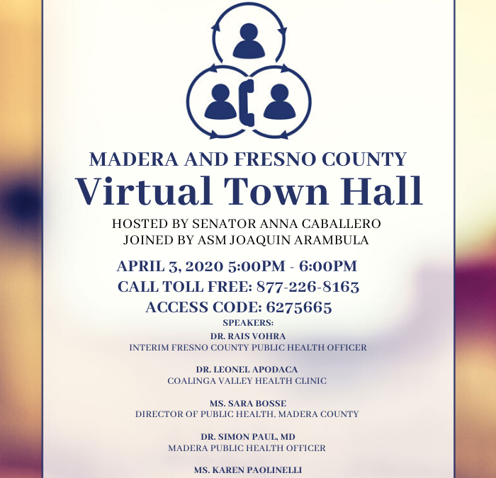 Special Invitation/Tele-Town Hall with Senator Anna Caballero