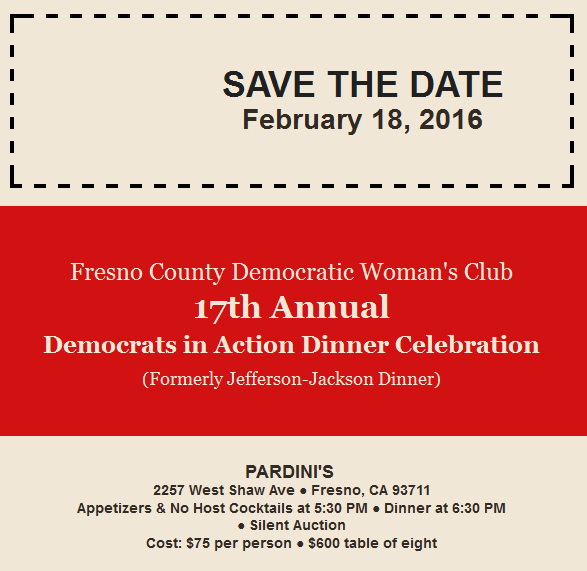 From the Democratic Women’s Club: Save the Date