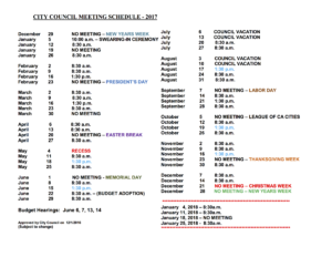 city-council-meeting-schedule-2017
