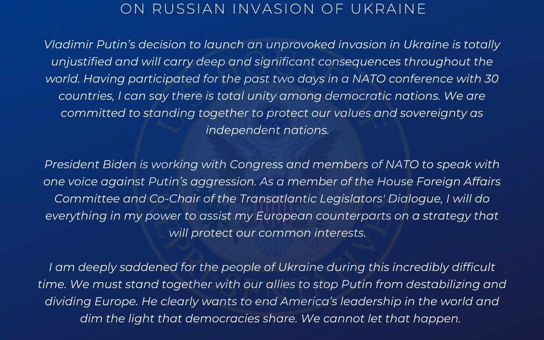 Rep. Jim Costa Statement on Russian Invasion of Ukraine