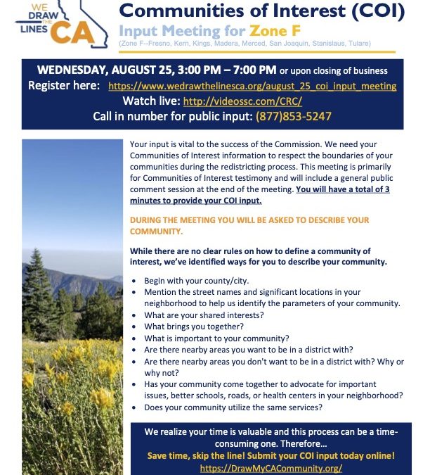 Ways to submit Public Input to CA Redistricting commission