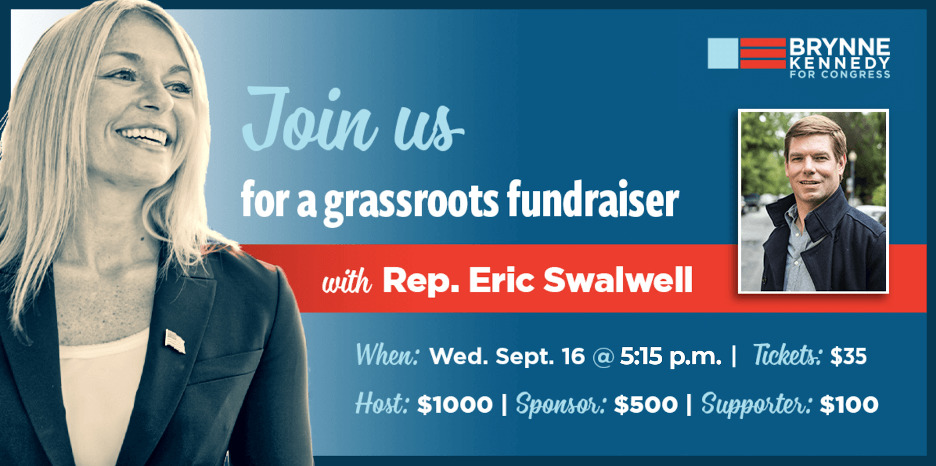Join Brynne Kennedy and Rep. Eric Swalwell on Wednesday, September 16th at 5:15 p.m.