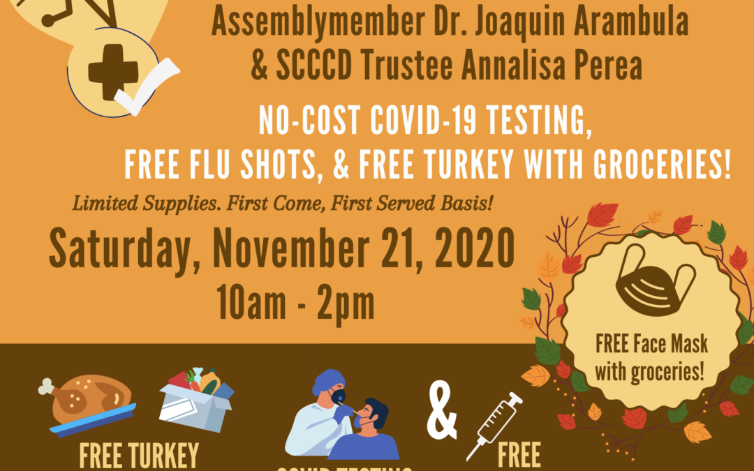 FREE Turkey with Groceries, Flu Shots, and No-Cost COVID-19 Testing for the Community!