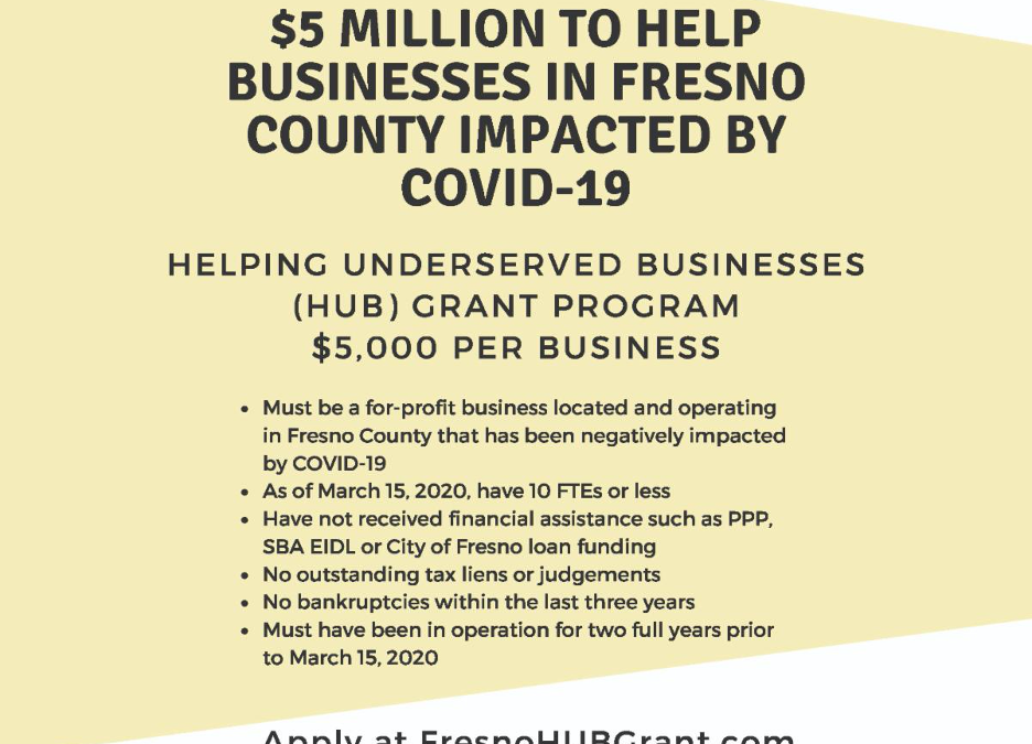 Fresno County HUB Grants Available