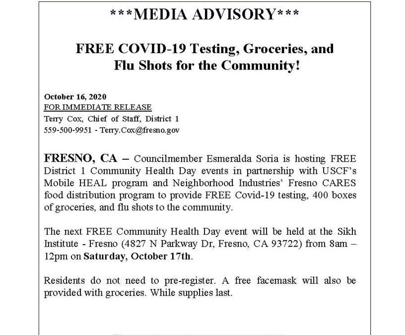 FREE COVID-19 Testing, Groceries, and Flu Shots for the Community!